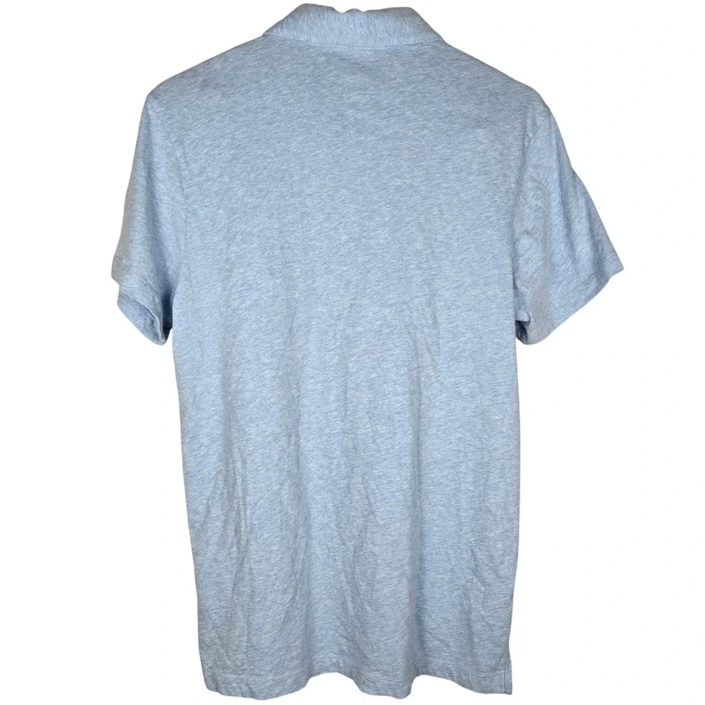 J. Crew Mens Sueded Cotton Jersey Polo Shirt Light Blue Slim Fit BW393 Size M